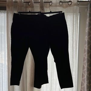 2 pairs of black pull on dress pants